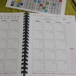 Weekly Planner 2 Page Spread Printable, INSTANT DOWNLOAD, CUTLINES ...