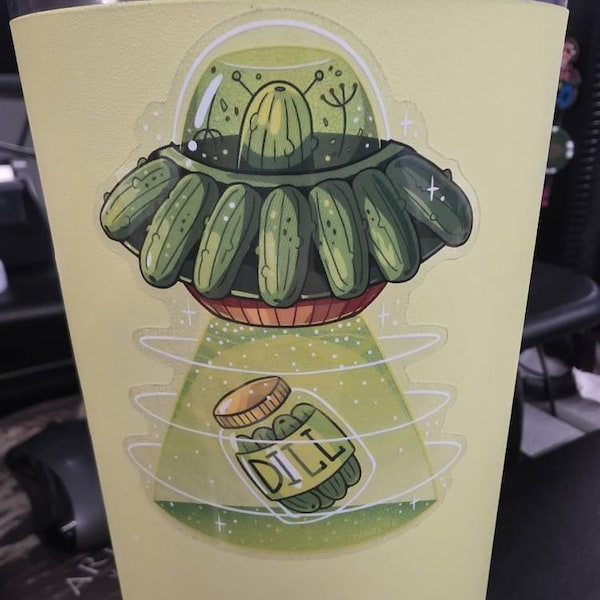 Pickle UFO Sticker - Transparent Sticker - Vinyl - Die Cut - Waterproof ...