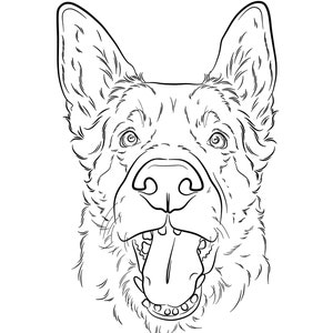 Custom Line Drawing Pet Dog Portrait INK Tattoo Commission - Etsy