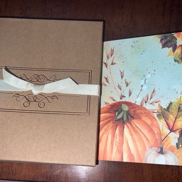 Watercolor Pumpkin Spice Autumn Leaves Fall Notecards - 12 Card Gift ...