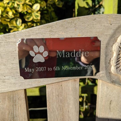 Dog Paw Print Engraved Plate, Perfect for Placing on Wooden Caskets or ...