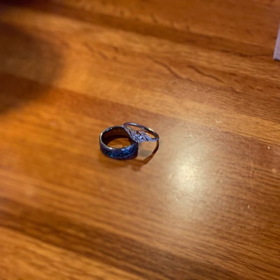 Sale Mens Opal Ring Galaxy Opal Tungsten Ring for Men Meteorite Opal