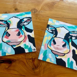 Colorful Cow Painting Tutorial - Etsy