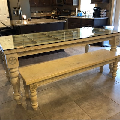 5-Foot Southern Pine Crossleg Table & Bench Set
