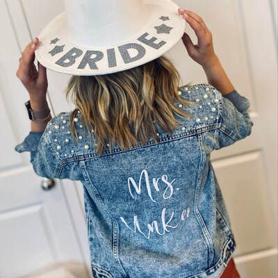 Embroidered Bride Denim Jacket, Bride Jean Jacket, Future Mrs Jacket ...