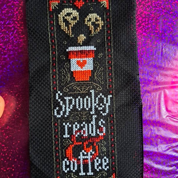 Spooky Reads & Coffee Cross Stitch Pattern, Instant Download PDF ...