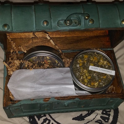 Blue Tea Gift Box With Personalized Infusers & Loose Leaf Teas - Etsy