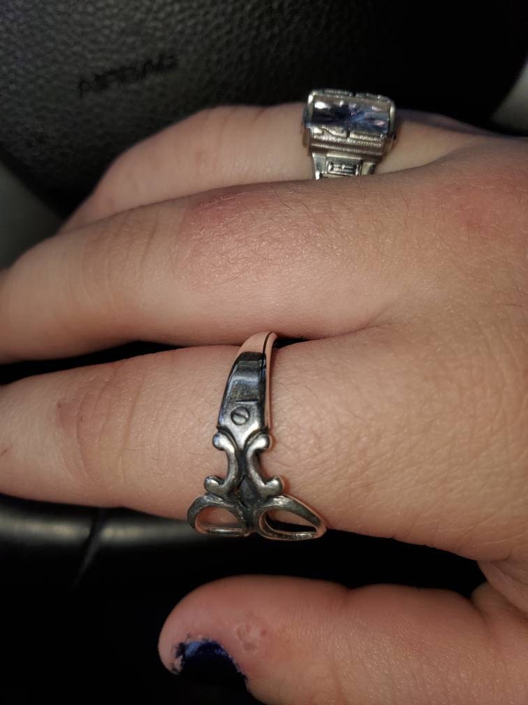 Scissor Ring, Scissor Stacking Ring, Sterling Silver, Gold, Rose Gold Finishes, Midi Rings, Thumb Ring, Scissor Jewelry, Medium Scissor