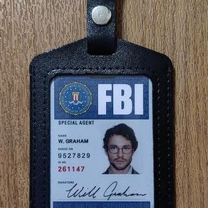 Hannibal TV Show ID Card Holder Leather Wallet With Metal Badge