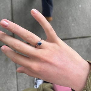 Customer photo from Kylee, Dainty Raw Sapphire Ring in Yellow Gold