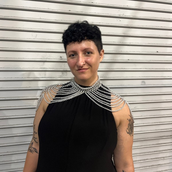 Chainmail Shoulder Collar Jewelry With Small Chain Layers Aluminum Jump ...