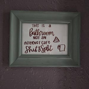 Targa Divertente Per Bagno In Metallo 'This Is Bathroom Not An Internet Cafe' – Decorazione Da Parete 30,5 X 20,3 Cm, Stile Vintage - 4