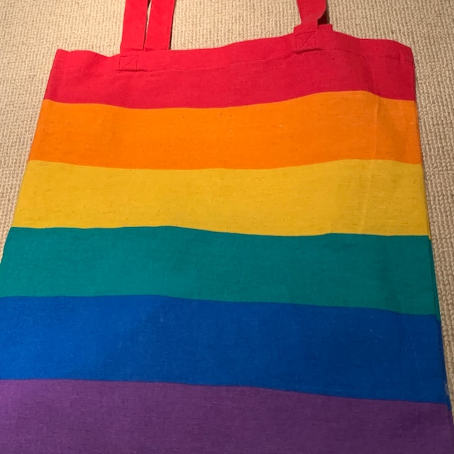 Printed Full Rainbow Pride Flag Canvas Tote Bag with Zipper Closure (10x12 inch) Lgbt Gay and Lesbian Pride - Lgbtq