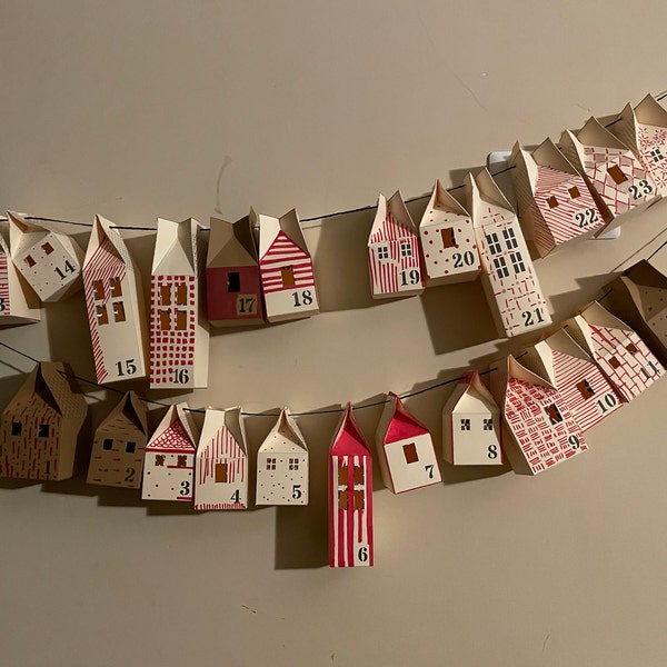 Printable diy advent calendar houses etsy australia