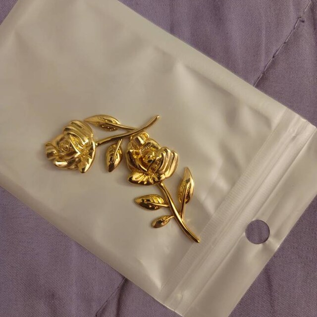 18K Gold Rose Flower Charm, Dainty Rose Charm, Rose Flower