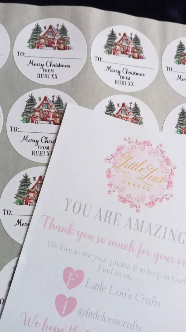 24 Personalised Christmas Stickers | Personalised Christmas Gift Labels | Santa Gift Stickers