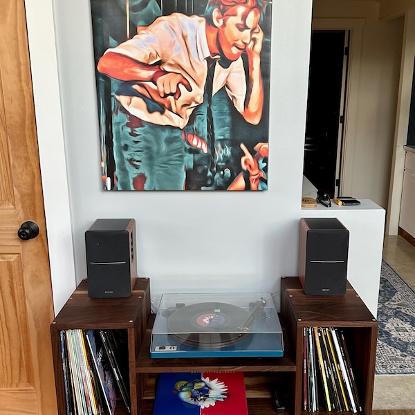 Lowboy Record Player Console / Customizable Vinyl Cabinet / Solid ...