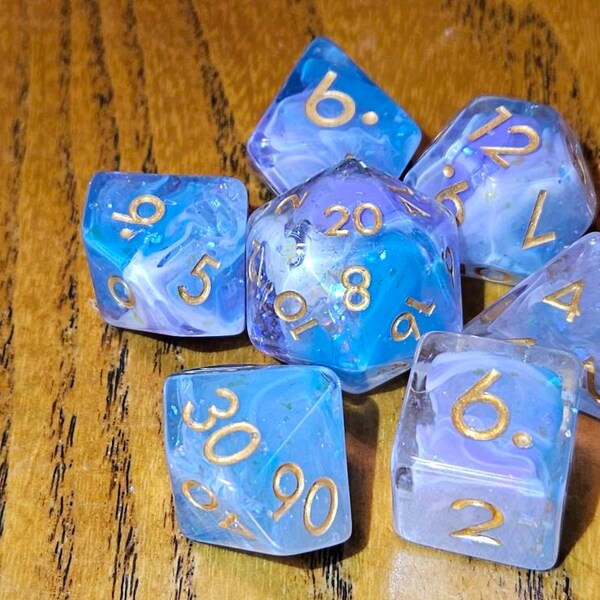Cutefly O9V3 Polyhedral Dice, Acrylic