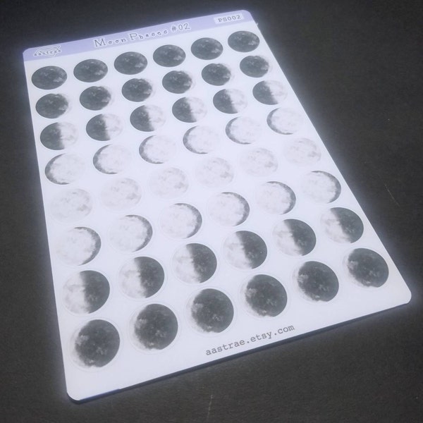 Moon Phase Watercolor Planner Stickers, Lunar Cycle Moon Stickers for ...