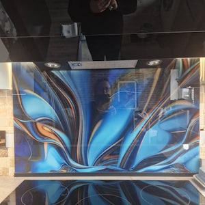 Decorwelt Piastre Copripiano Cottura In Vetro 2 Pezzi 40x52 Cm, Motivo Astratto Giallo, Protezione Per Fornelli Elettrici E Induzione, Multiuso
