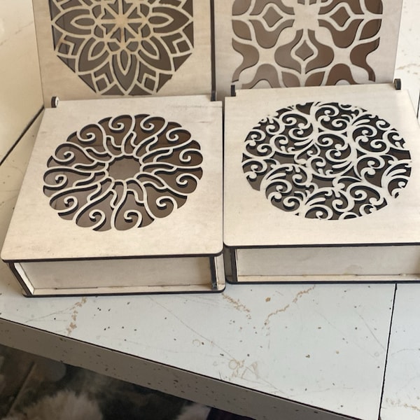 Decorative Gift Box 12 Different Patterns Laser Cutting Files, Jewelry ...