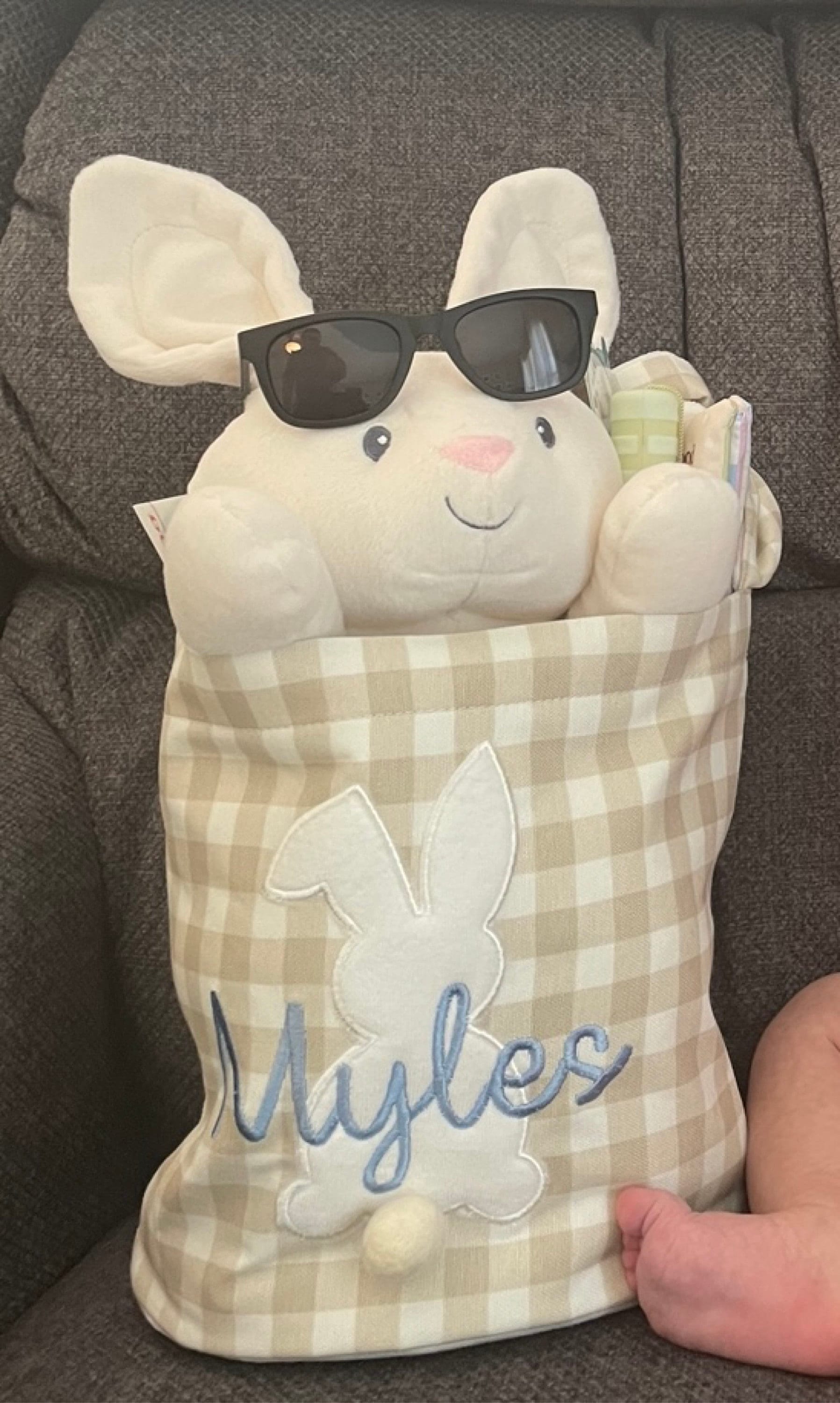 Personalized Easter Basket. Custom Embroidered Easter Bunny. Kids Easter Basket. Baby Girl And Boy Basket. Egg Basket For Easter Activities.