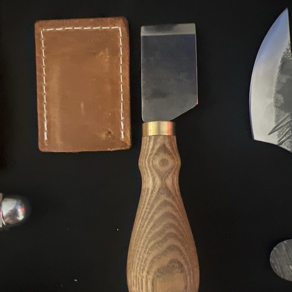 Straight Skiving Knife. Razor Sharp Blade. Leather Japanese Knife. Hand ...