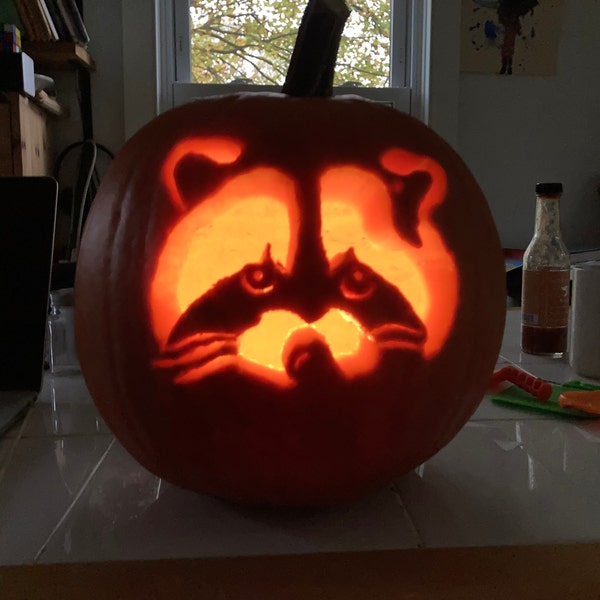 Raccoon Pumpkin Carving Stencil Printable Etsy Raccoon Pumpkin Carving Stencil Printable Etsy