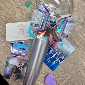 NEW Aespa SEUBONG Light Stick Leather Bow Kpop Accessory - Etsy
