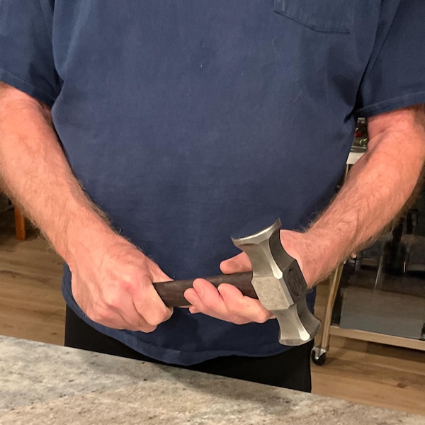 Professional Blacksmith Rounding Hammer – 2lb Forged Steel Hammer ...