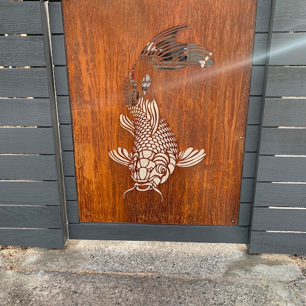 Metal Privacy Screens | Koi Fish Art | Decorative Screens | Oversize ...