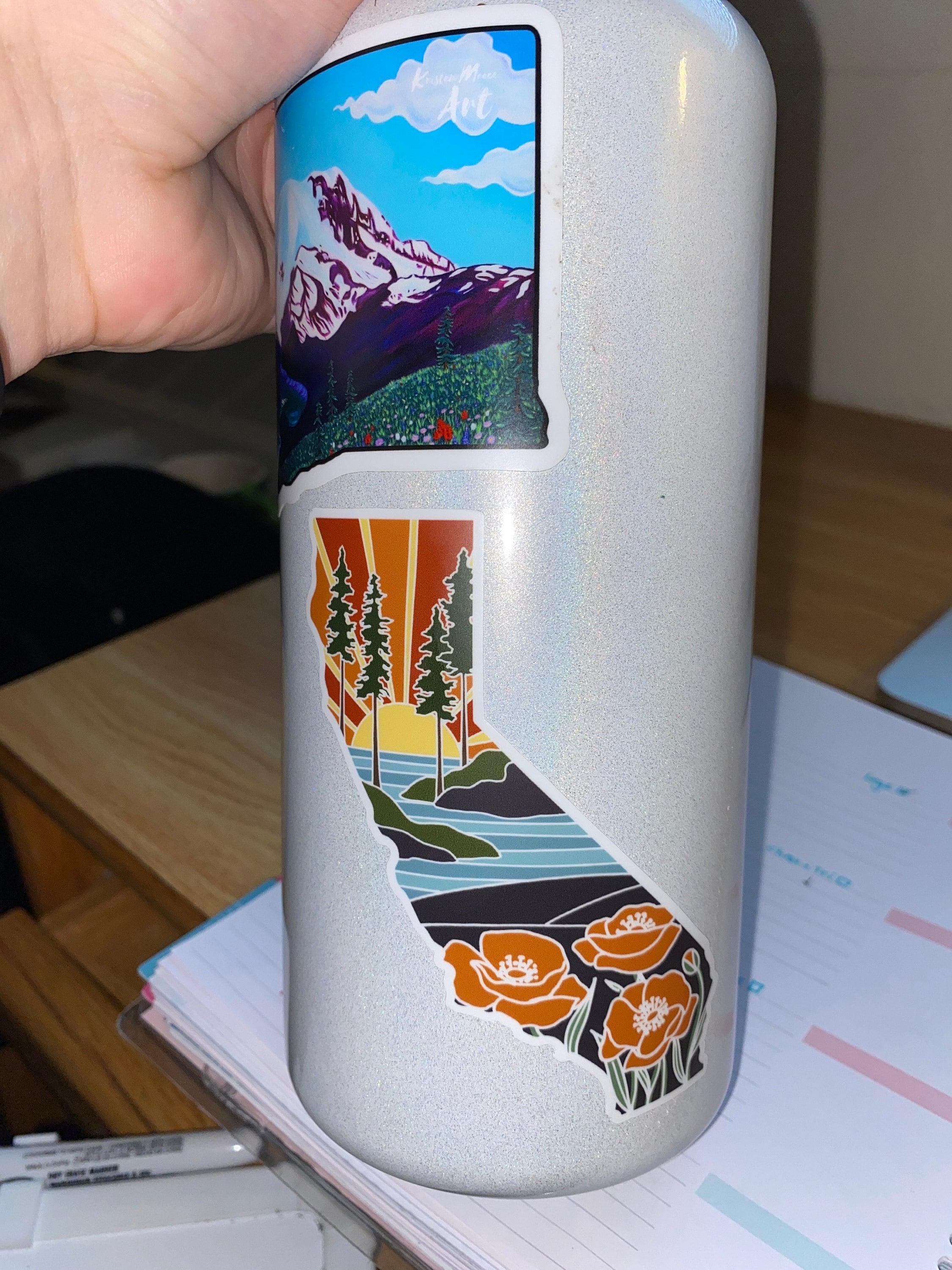 California Poppy Durable Sticker | High Quality Bumper Sticker | United States Vinyl Decal | Weatherproof Sticker | 3&quot;