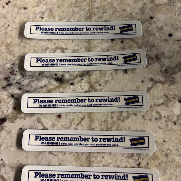 Please Remember to Rewind - Blockbuster Video Rental VHS - Vinyl Die ...