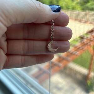 Customer photo, Crescent Moon Necklace