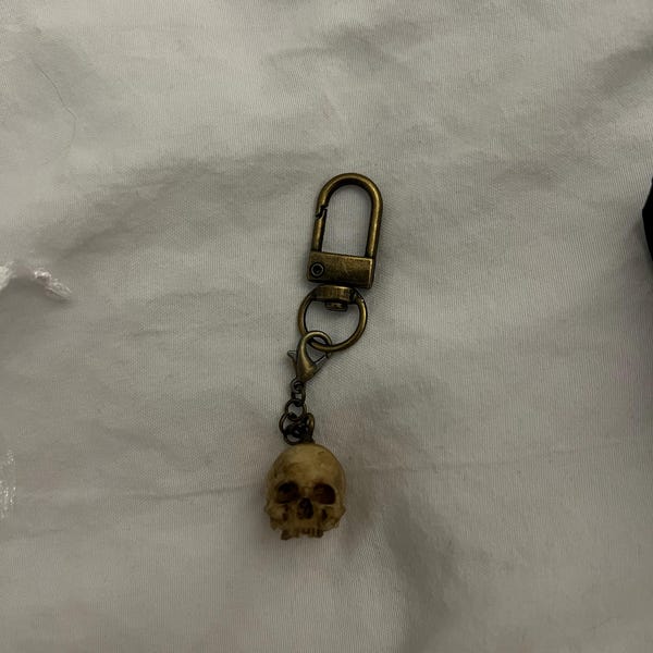 Personalized Hand-painted Skull Keychain for Punk Style - Halloween ...