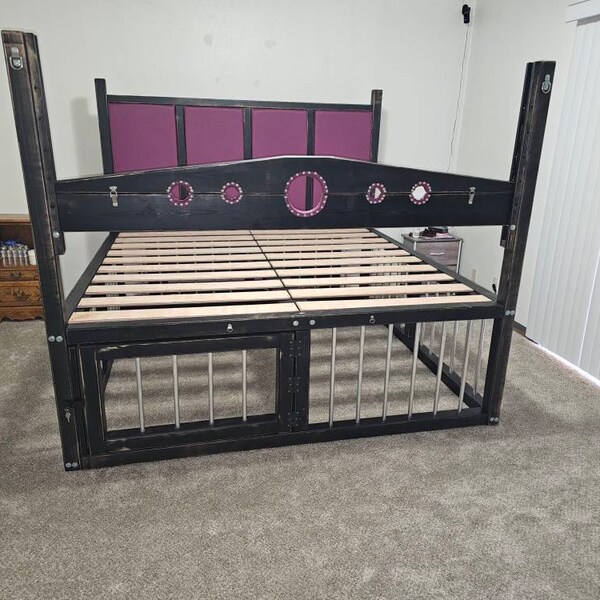 Banc De Fessée Portable BDSM - Noir - Hauteur 28 Pouces, Largeur 9 Pouces - Neuf - Avec Accessoires
