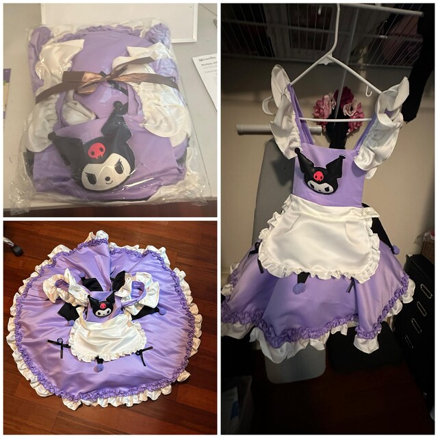 Kuromi Inspired Girl Costume, Photoshoot Dress, Halloween Kids Costume,  Kitty and Friends Girl Dress, Kawaii Sanrioed Birthday Dress - Etsy