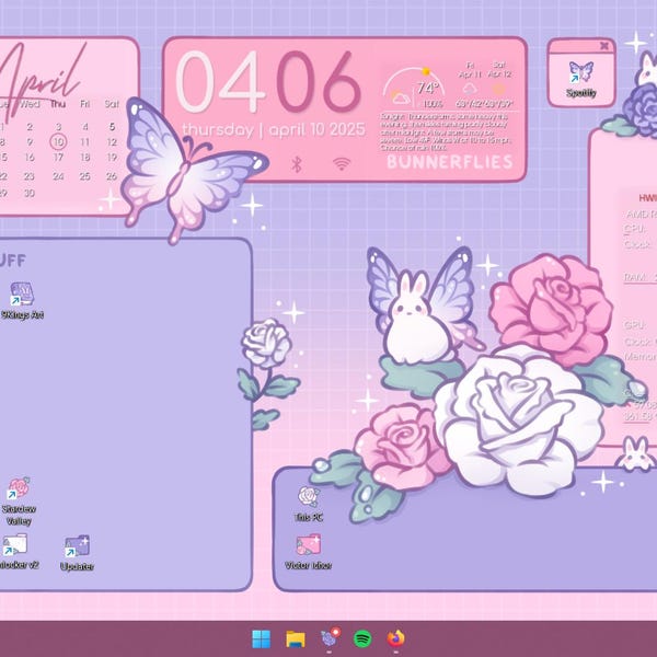Bunnerflies - Bunny Butterflies - Computer Desktop Theme Background ...
