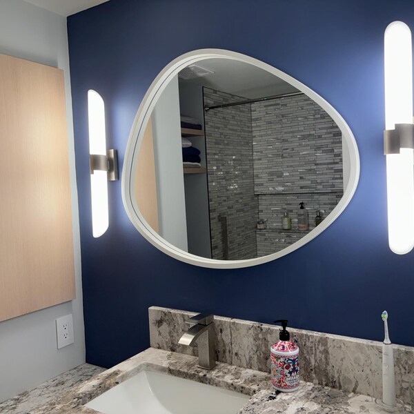 Round Bathroom Mirror, Wood Mirror, Round Wood Mirror, Bathroom Mirror