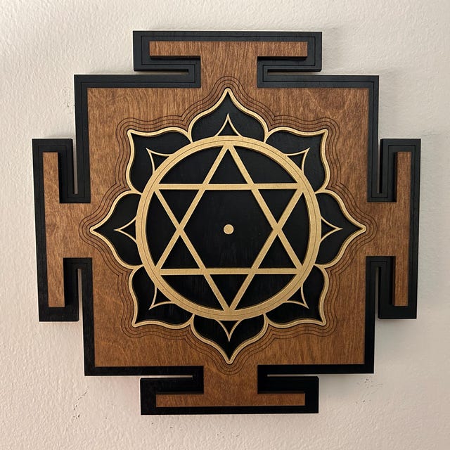 With Motif Sri Yantra Wall Art Laser Cut Sacred Geometry Meditation