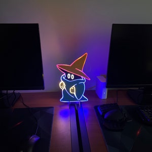Black Mage Neon Signs Fantasy Neon Lights Final Fantasy Black Mage Led Light Sign Party Masquerade Christmas Bedroom Bar Living Room Party Man Cave