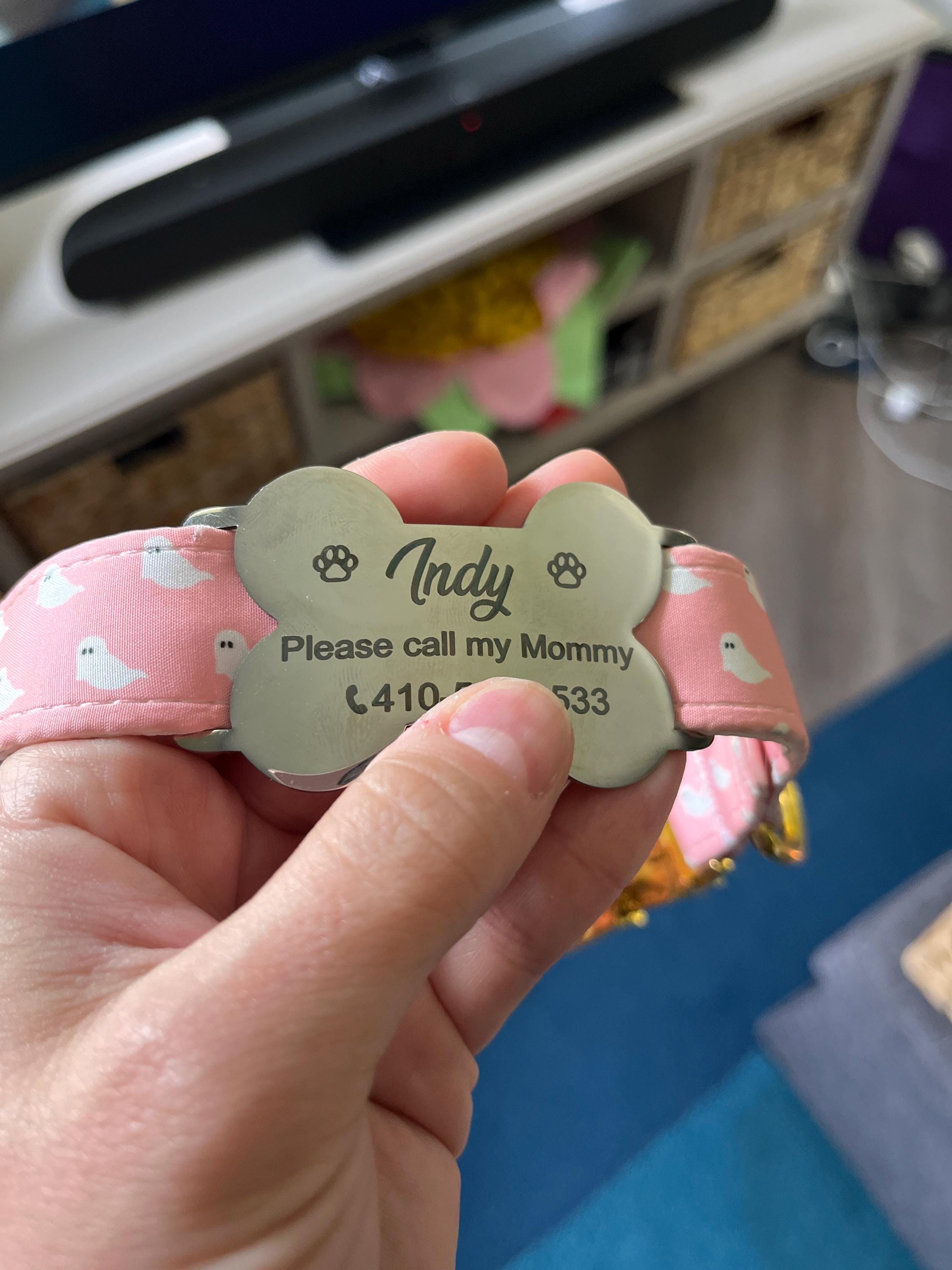 Silent dog tag personalized,Slide on dog tag,Dog Tags For Dogs,Custom Dog Name Tag,Engraved Pet ID Tag,Dog Tag Collar,Cat Tag,Puppy Tag