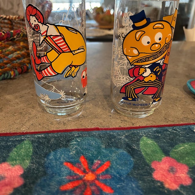 Mcdonalds Mcdonaldland Action Series Glass Drink Tumblers Glasses