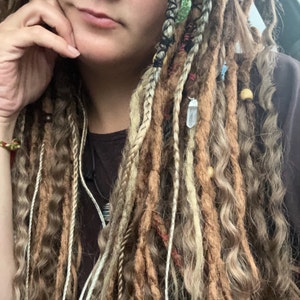 Synthetic Dreads, Bohemian Set Dready Waves, Natural Reddish Blonde,  Copper, Light Brown Dreadlocks With Accessories, Pendants, Boho Style 