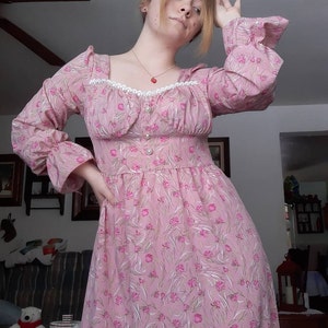 Victorian Fran ais vintage Floral Nap Dress Beige SIZE IN Victorian Fran ais vintage Floral Nap Dress Beige SIZE IN