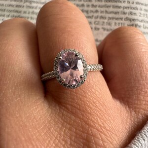 Bague tourmaline rose en argent sterling - bague de fiançailles ...