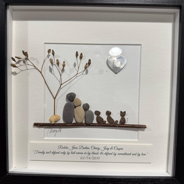 10th 10 Years Tin Wedding Anniversary Pebble Art Picture Married Couple ...