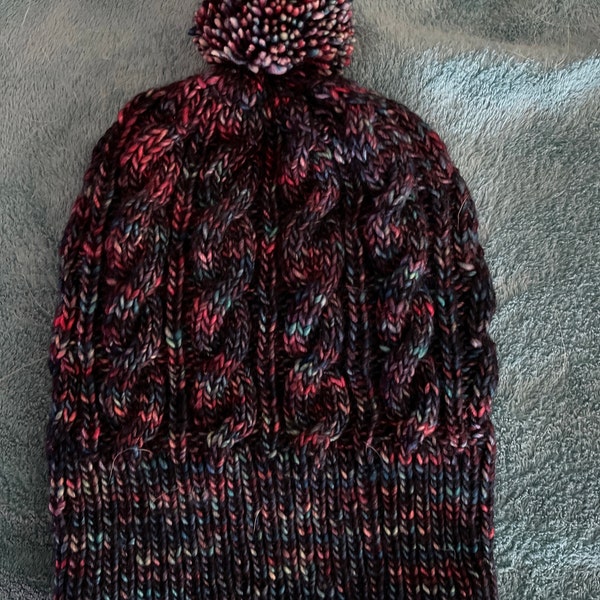Cable Knit Hat Pattern, Cabled Hat Pattern, Slouchy Beanie Pattern, Hat ...