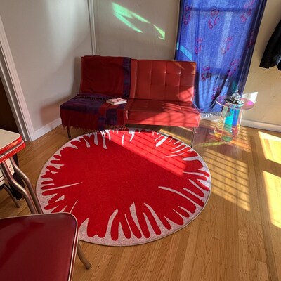 Vintage Handwoven Antique Red and Gray Mix Fluid Pattern Rug - Etsy