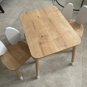 Rabbit Chair Wooden Kids Table and Chair Set Wooden Table - Etsy UK